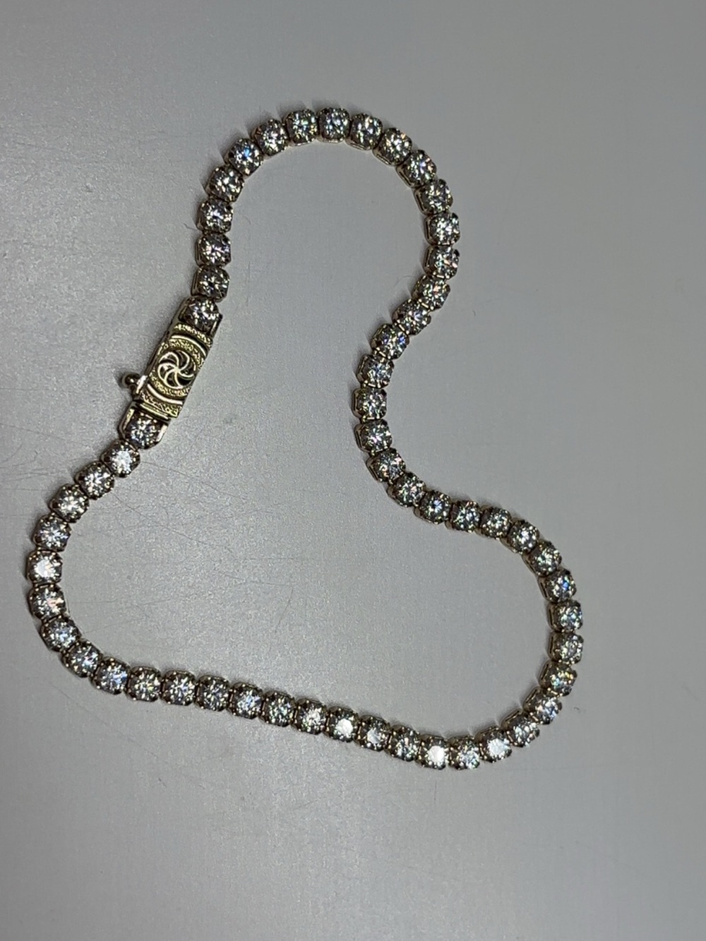 10k Solid Gold Moissanite Tennis Bracelet 2.75mm 7.5โ